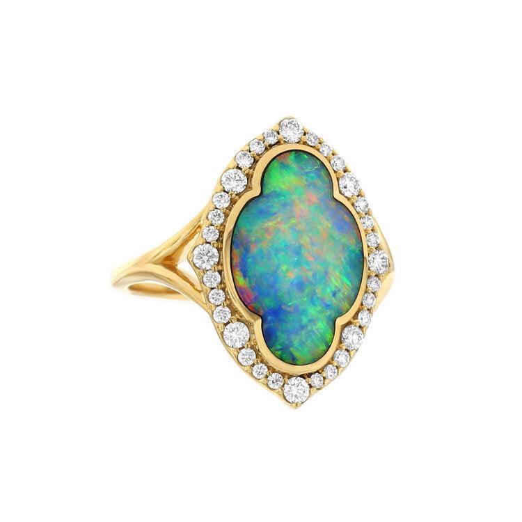 Opal and Diamond Ring