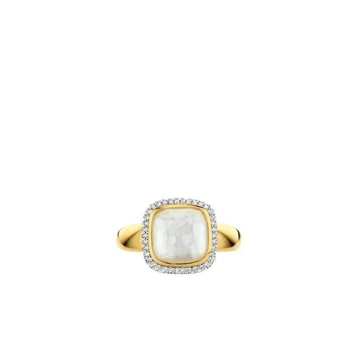 Mother of Pearl CZ Ring