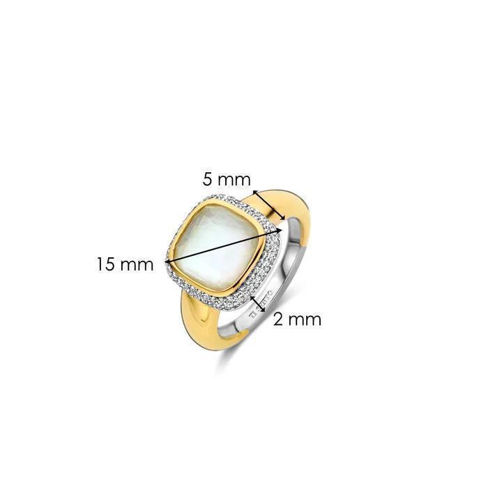 Mother of Pearl CZ Ring