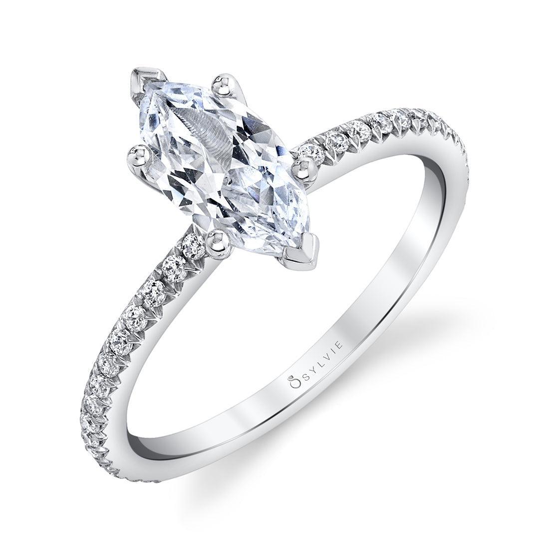 Adorlee Marquise Engagement Ring