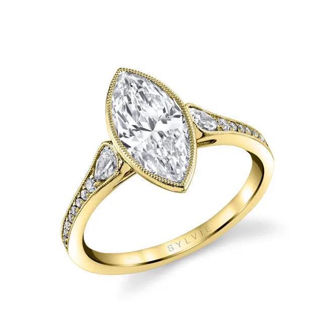 14K Brianna Marquise Vintage Engagement Ring