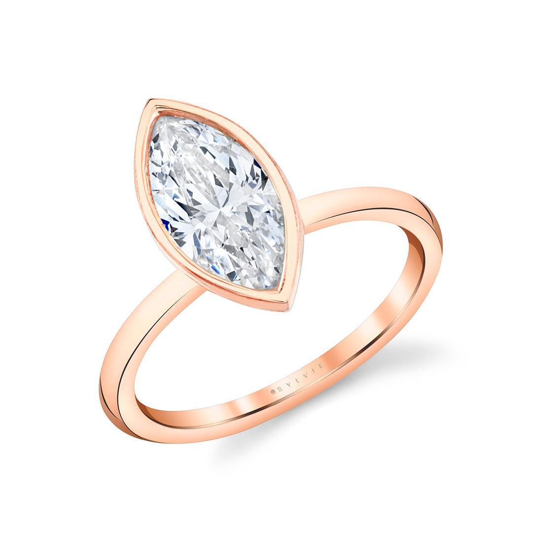 14K Cliodhna Marquise Bezel Engagement Ring