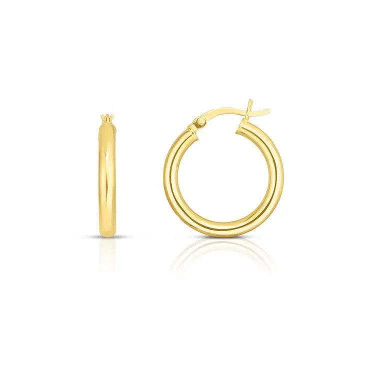 14k Gold Plated Hollow Hoops