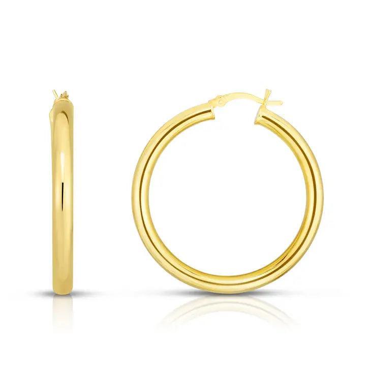 14k Gold Plated Hollow Hoops