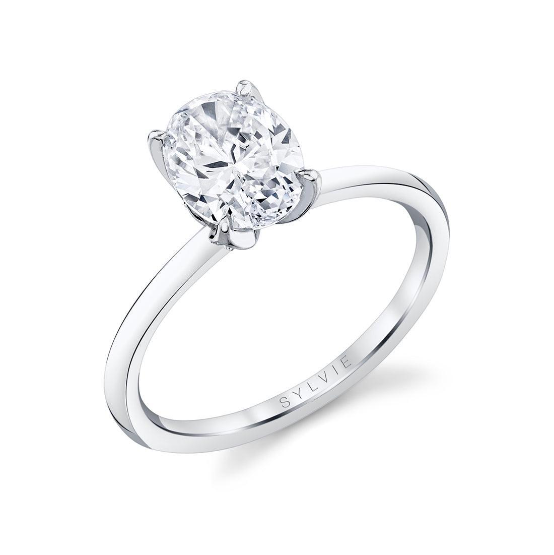 14K Shay Oval Floral Solitaire Engagement Ring