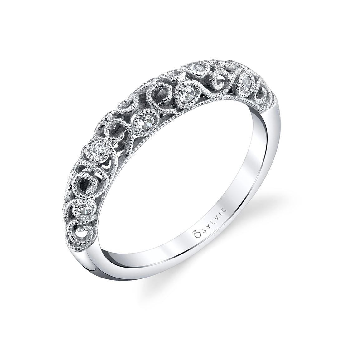 14K Vintage Milgrain Wedding Band