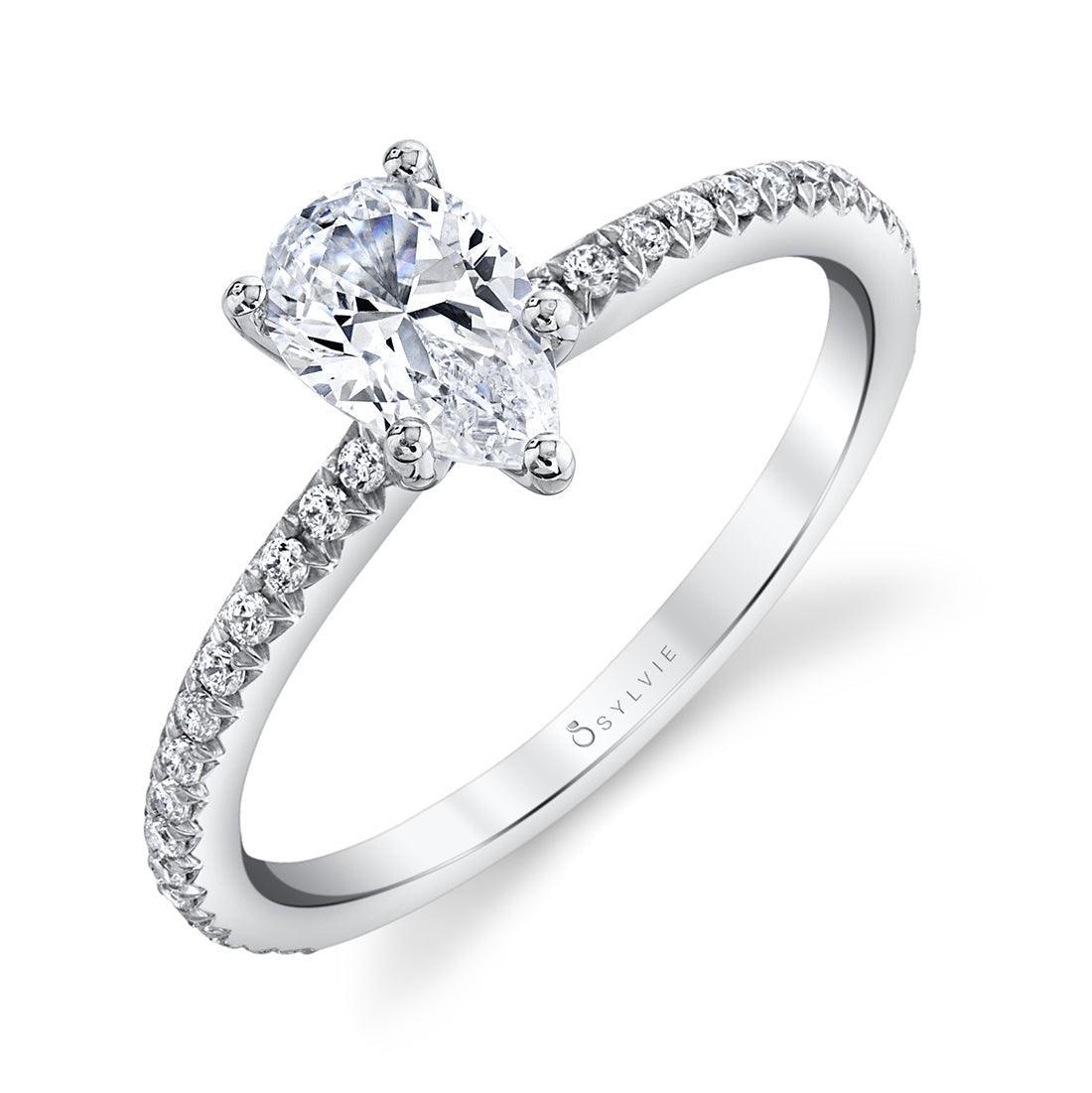 18K Adorlee Pear Engagement Ring - Water Street Jewelers