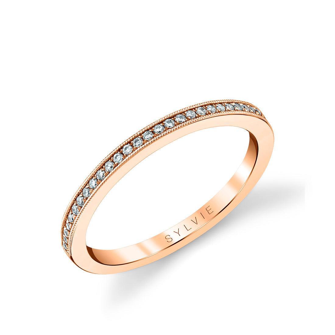 14K Channe Set Wedding Band