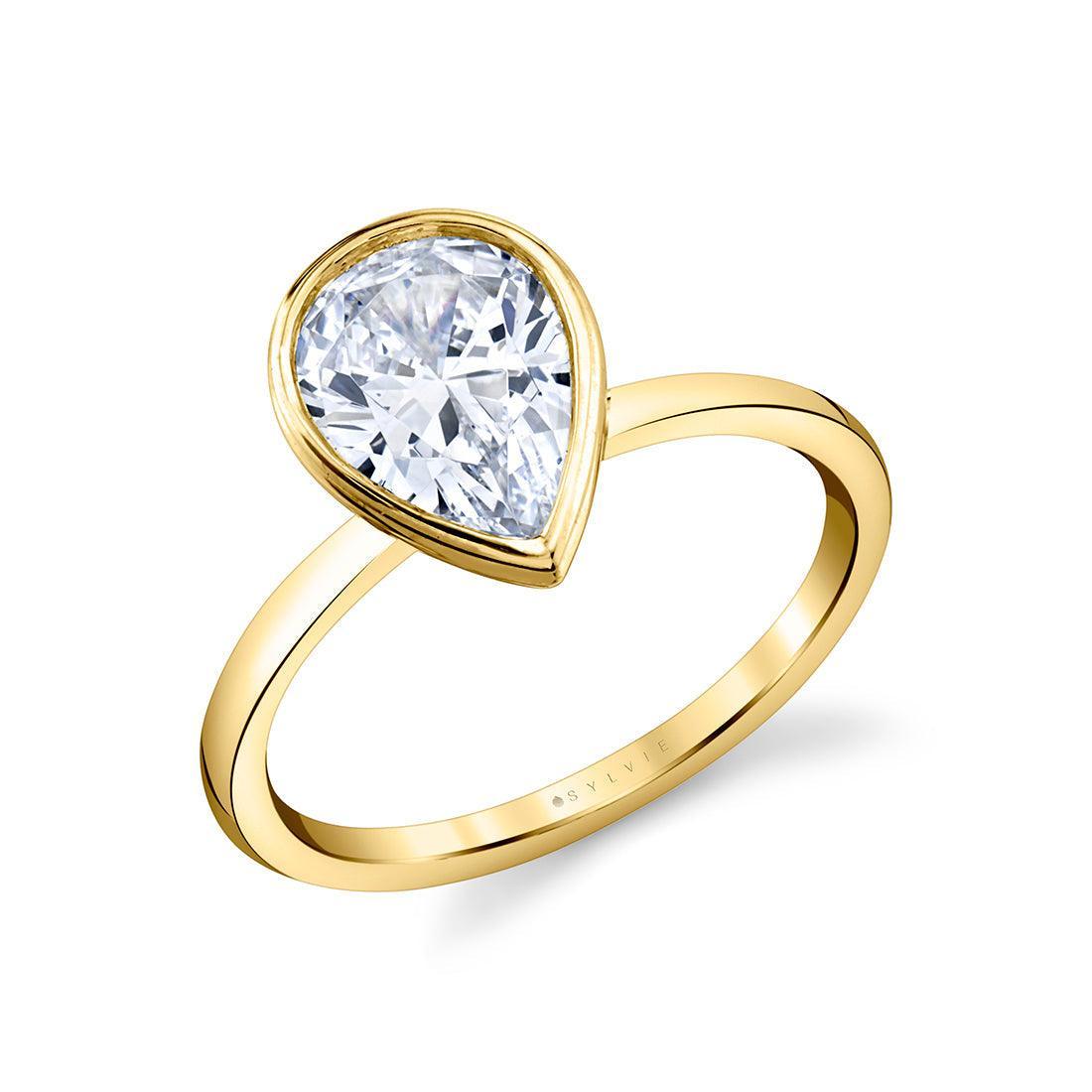 14K Cliodhna Pear Bezel Engagement Ring