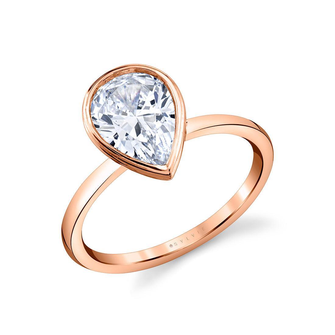 14K Cliodhna Pear Bezel Engagement Ring