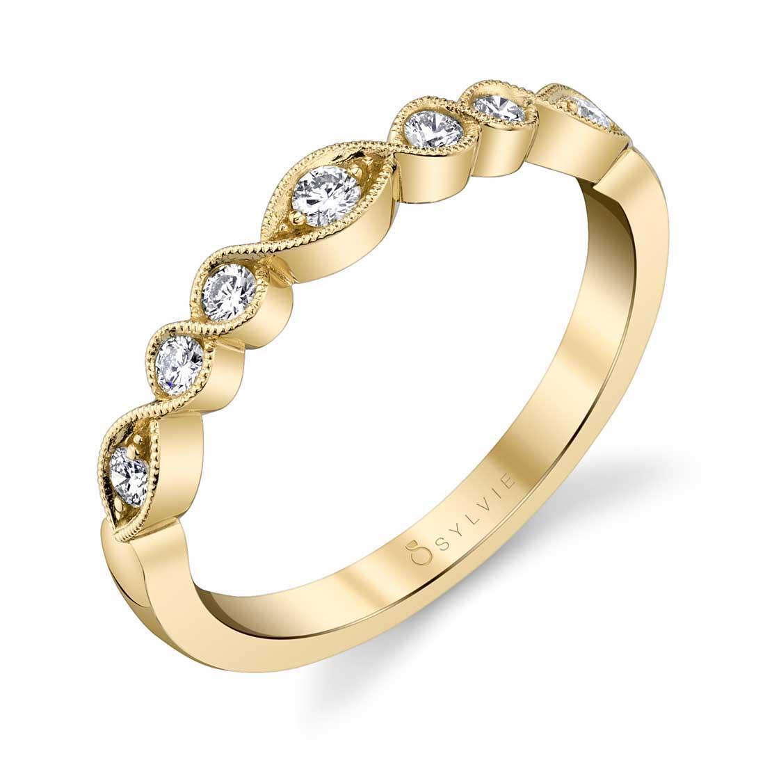 14K Roseanne Stackable Wedding Band