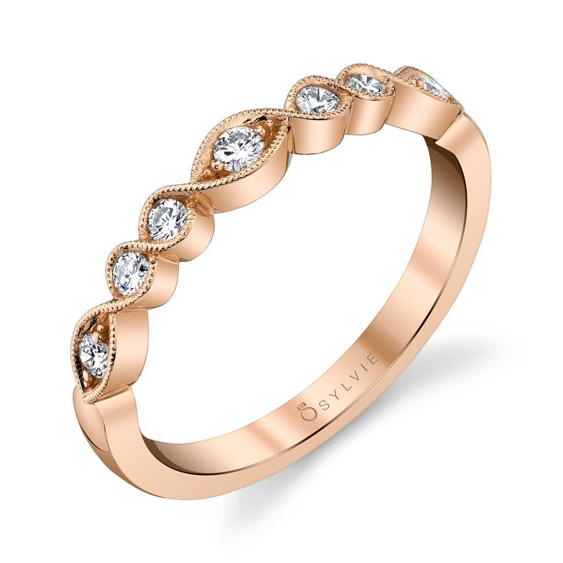 14K Roseanne Stackable Wedding Band