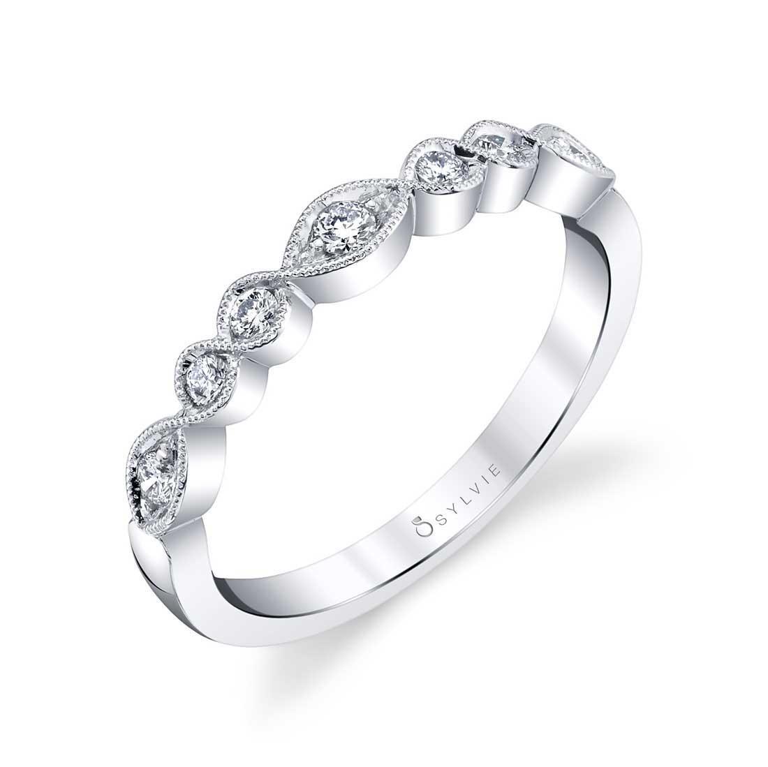14K Roseanne Stackable Wedding Band