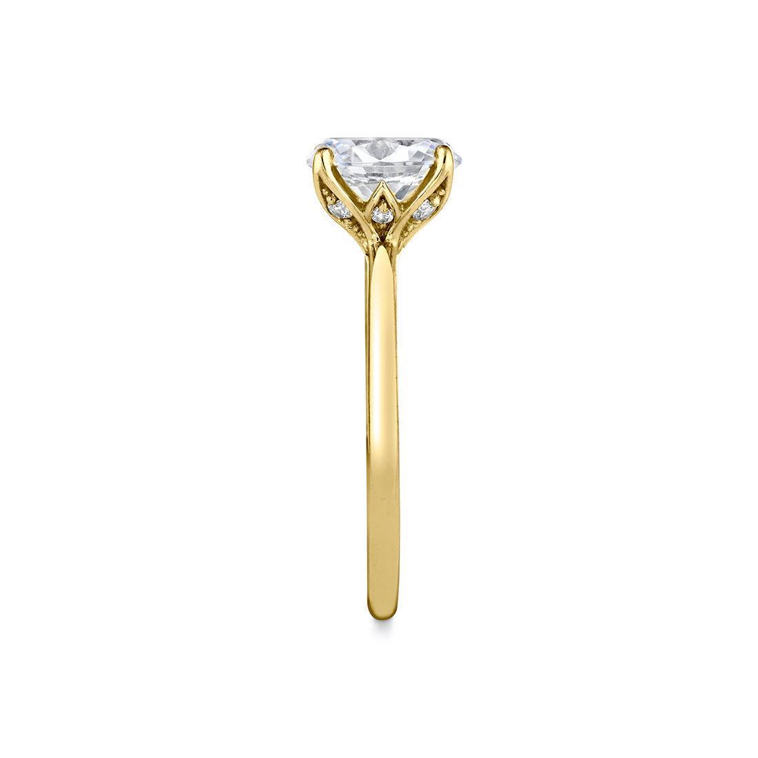 14K Shay Oval Floral Solitaire Engagement Ring