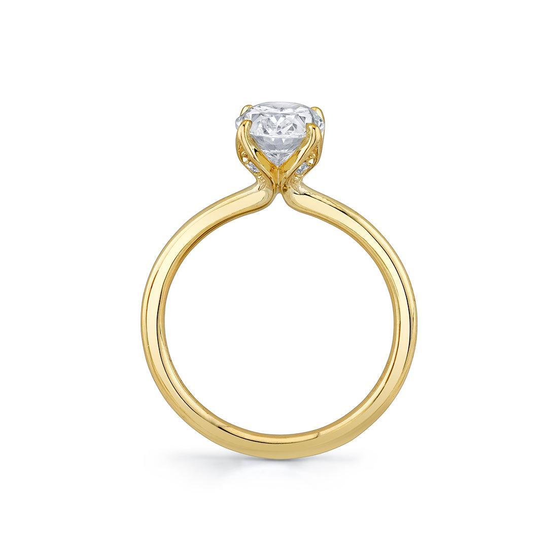 14K Shay Oval Floral Solitaire Engagement Ring