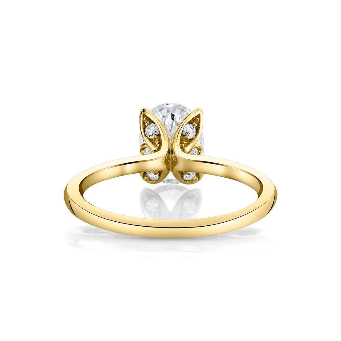 14K Shay Oval Floral Solitaire Engagement Ring