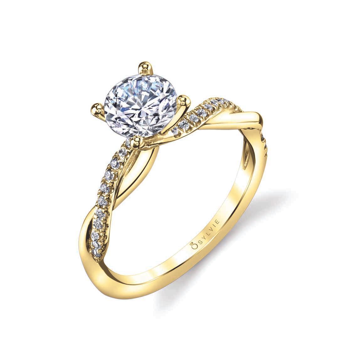 Yasmine Round Spiral Engagement Ring