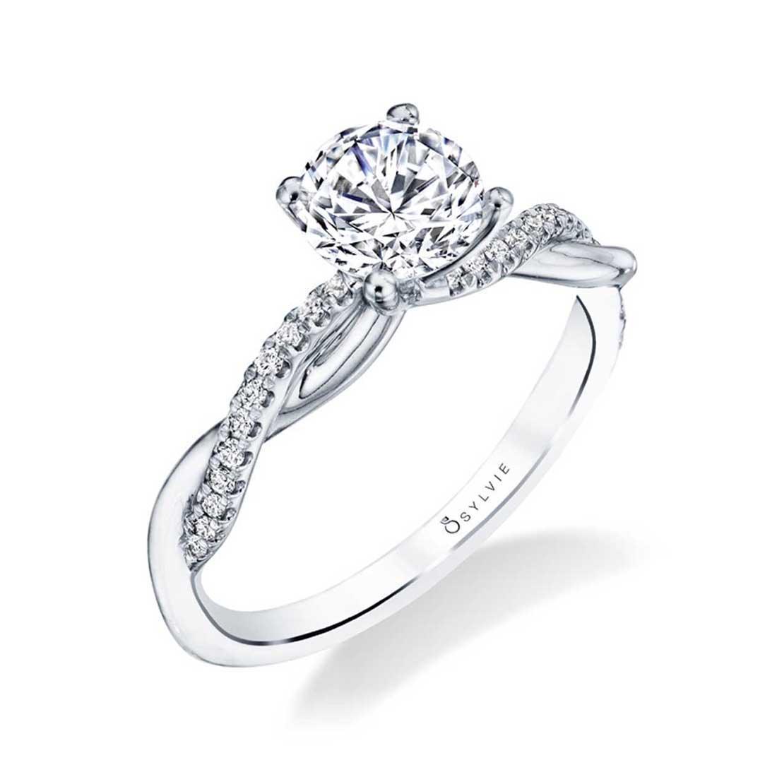 Yasmine Round Spiral Engagement Ring