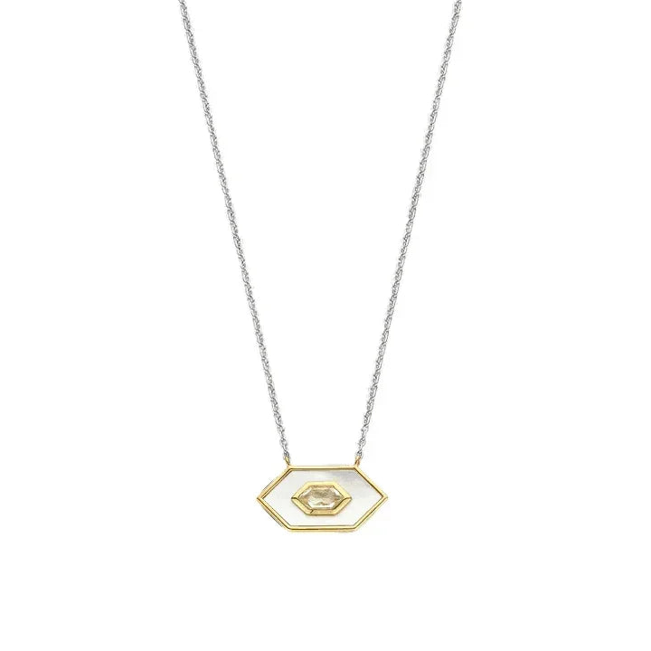 Geometric Mother of Pearl Necklace