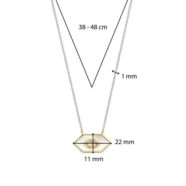 Geometric Mother of Pearl Necklace
