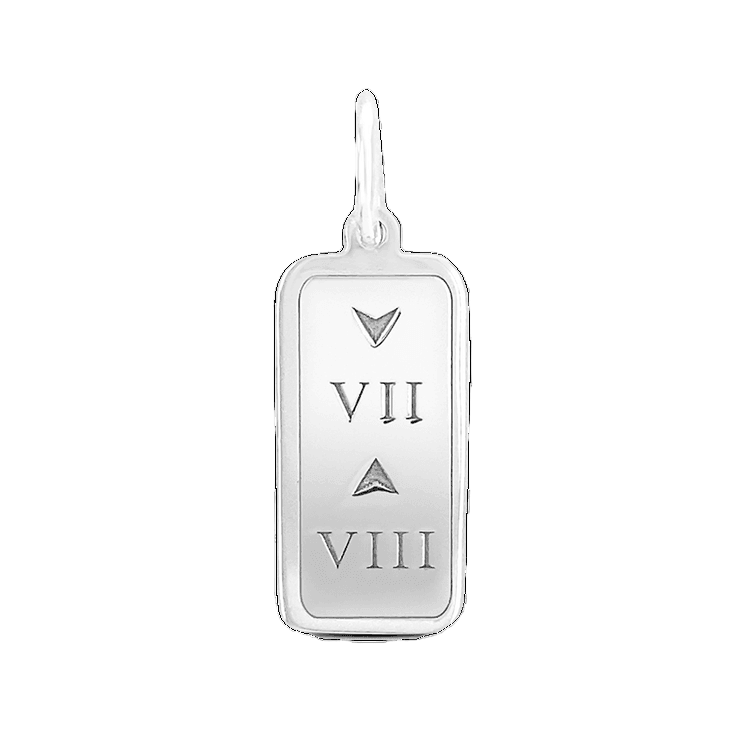 7 Down 8 Up Silver Pendant