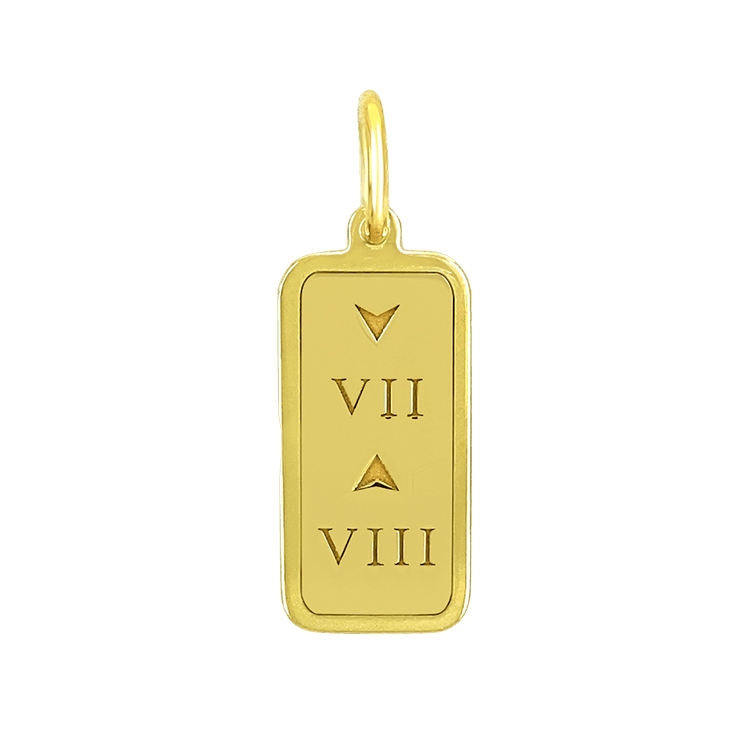 7 Down 8 Up Silver Pendant