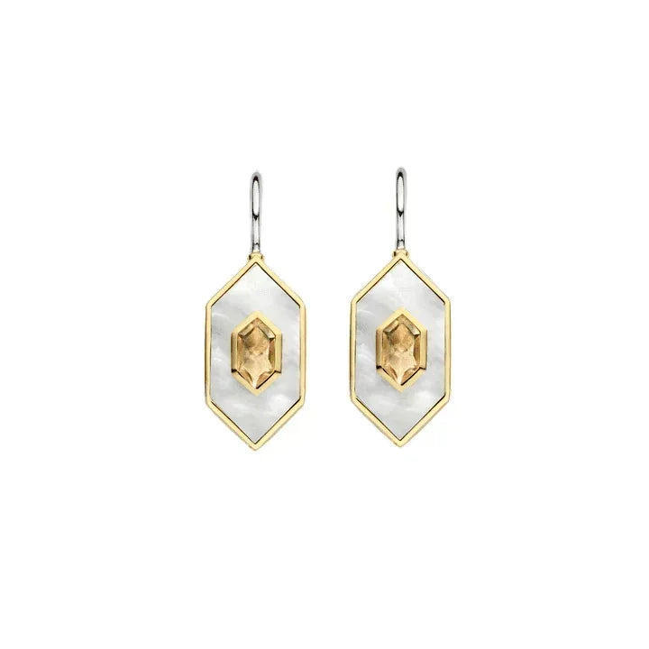Geometric Mother of Pearl Earrings