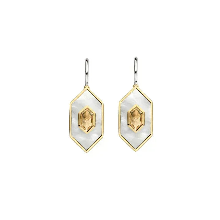 Geometric Mother of Pearl Earrings