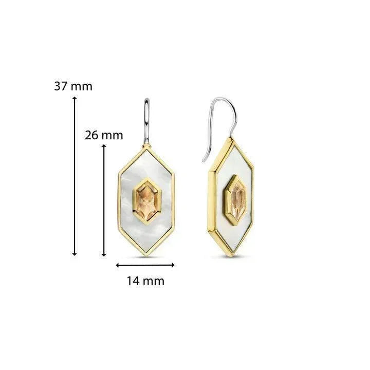 Geometric Mother of Pearl Earrings