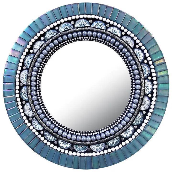 Blue Mandala Mosaic Mirror