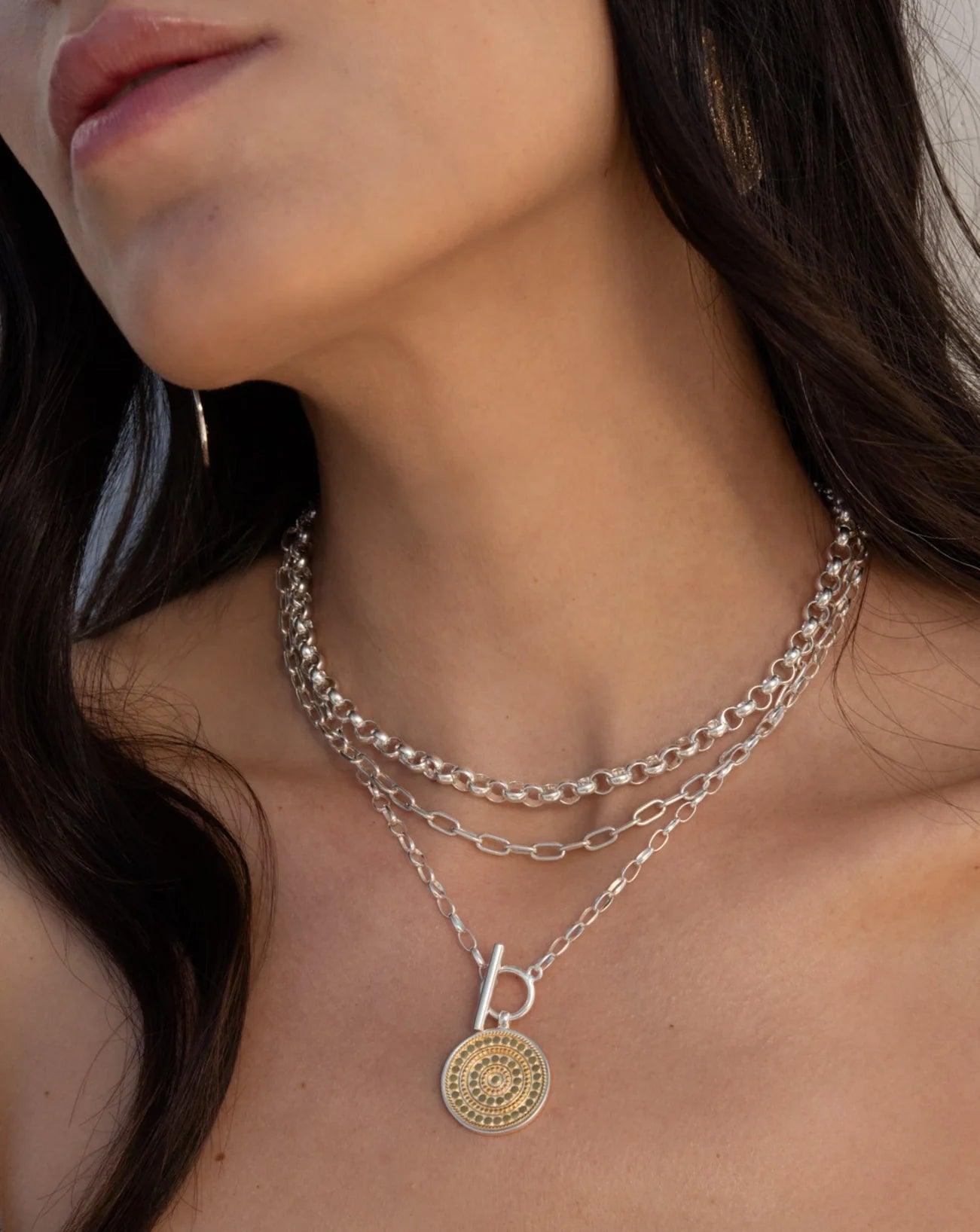 Dotted Circle Toggle Necklace