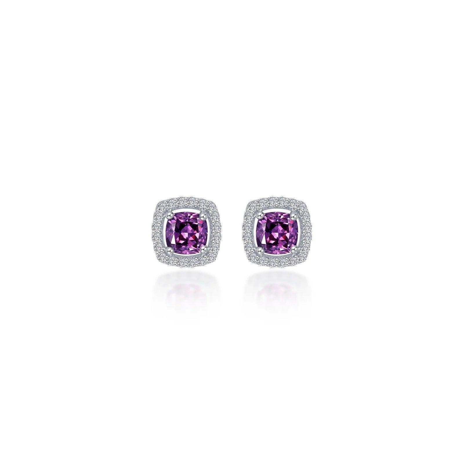 Cushion Cut Halo Earrings