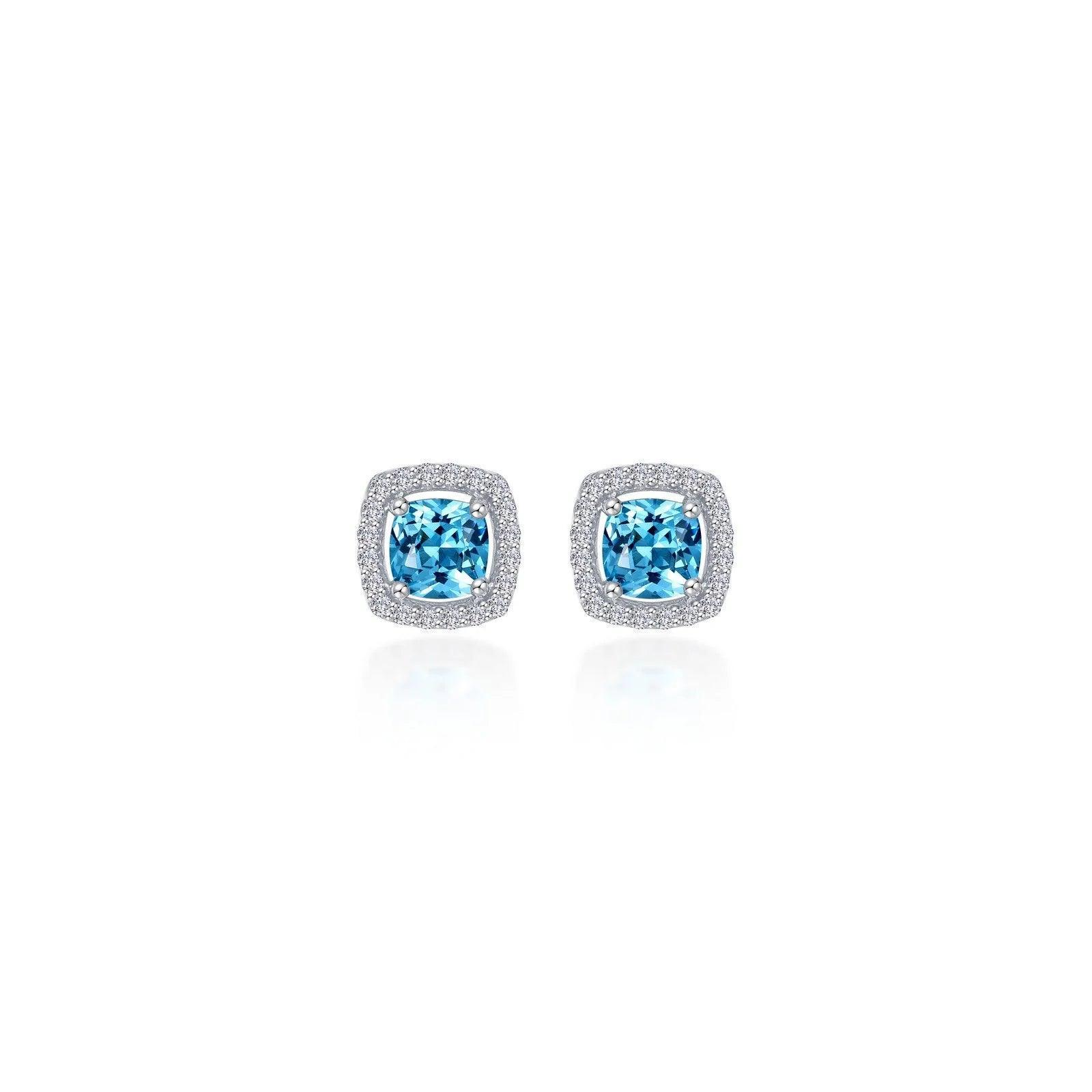 Cushion Cut Halo Earrings