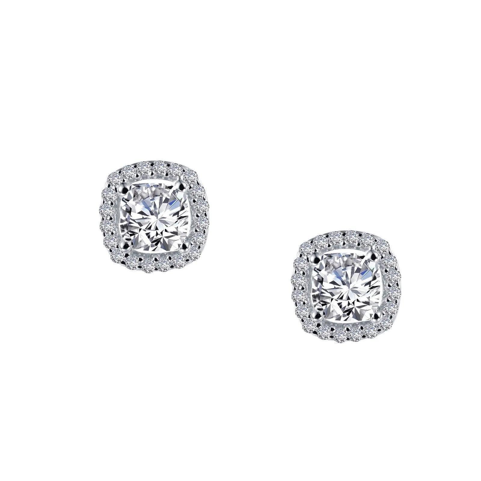 Cushion Cut Halo Earrings