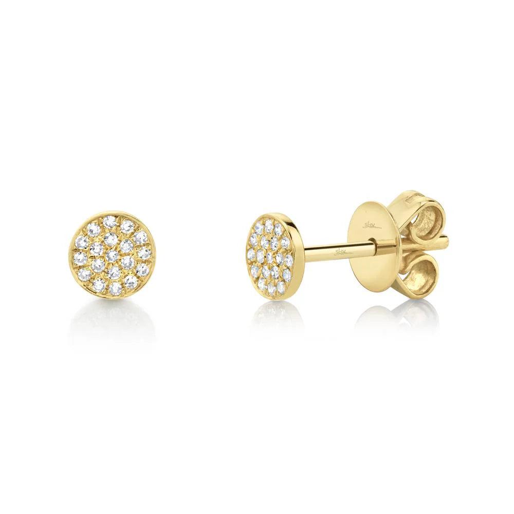 Pave Circle Diamond Earrings
