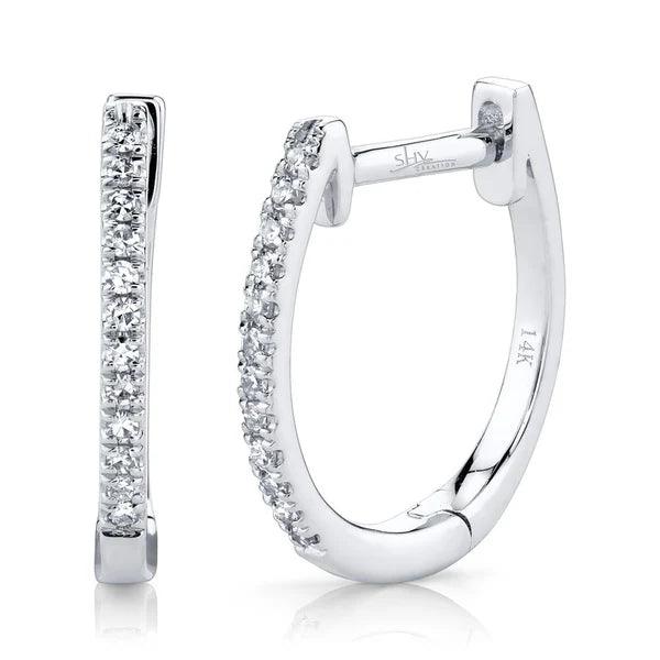 Diamond Huggie Hoop Earrings