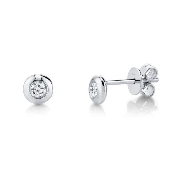 Diamond Bezel Stud Earrings