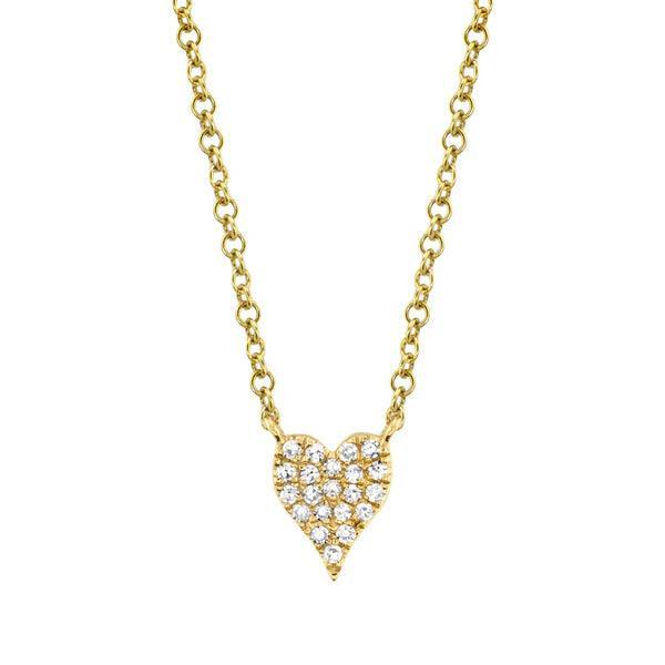 Petite Diamond Pave Heart Necklace