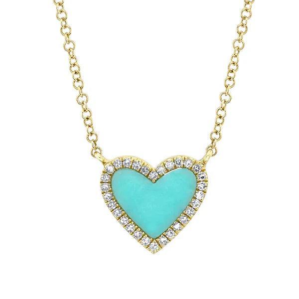 Diamond Turquoise Heart Necklace