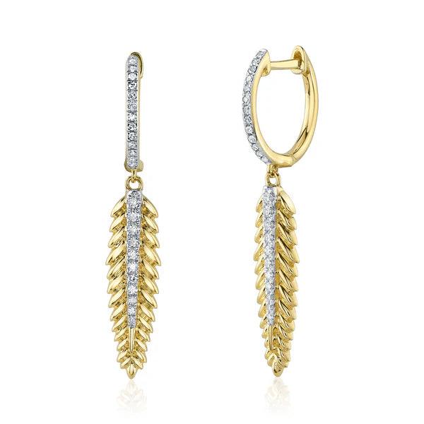 Feather Diamond Earrings