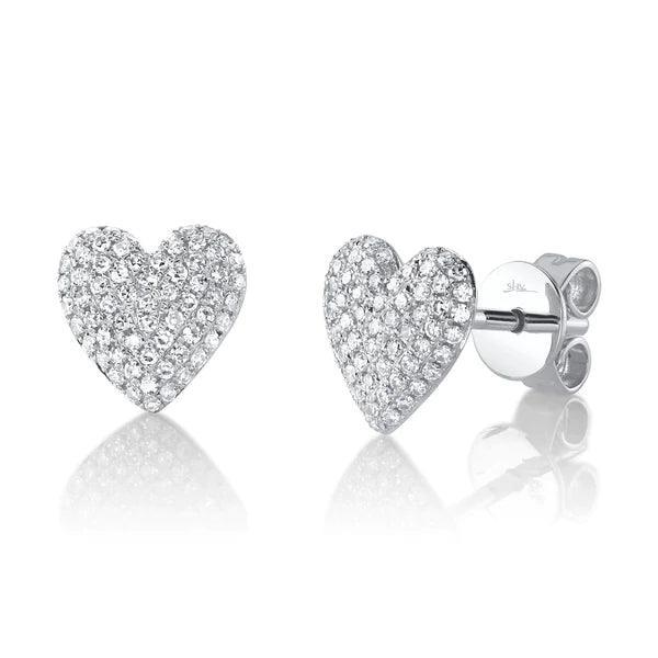 Diamond Pave Heart Earrings