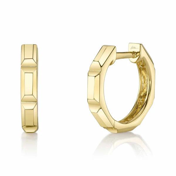Octagon Geo Cut Huggie Earrings