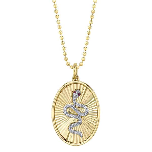 Diamond Ruby Snake Necklace