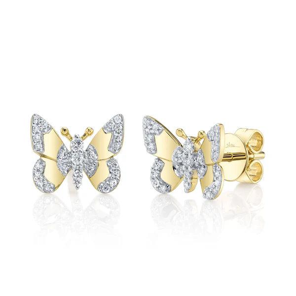 Butterfly Diamond Stud Earrings