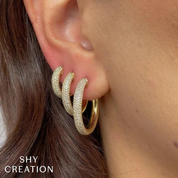 Diamond Pave Hoop Earrings
