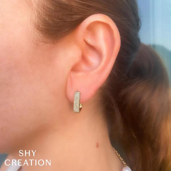 Diamond Pave Rectangle Earrings