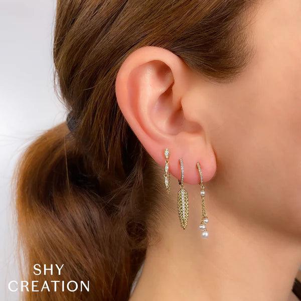 Feather Diamond Earrings