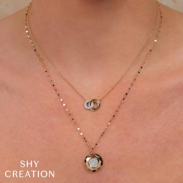 Diamond Pave Circle Necklace