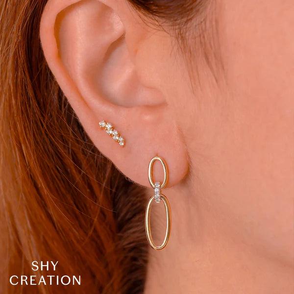 Diamond Oval Earrings