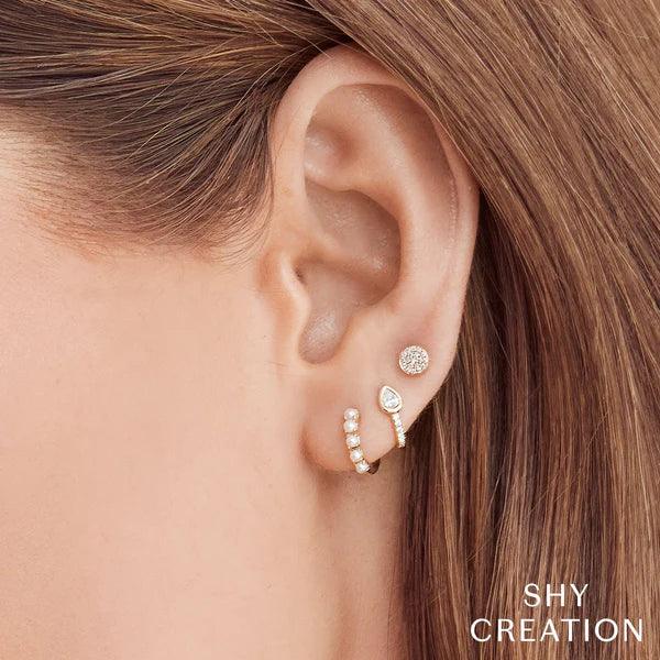 Pave Circle Diamond Earrings